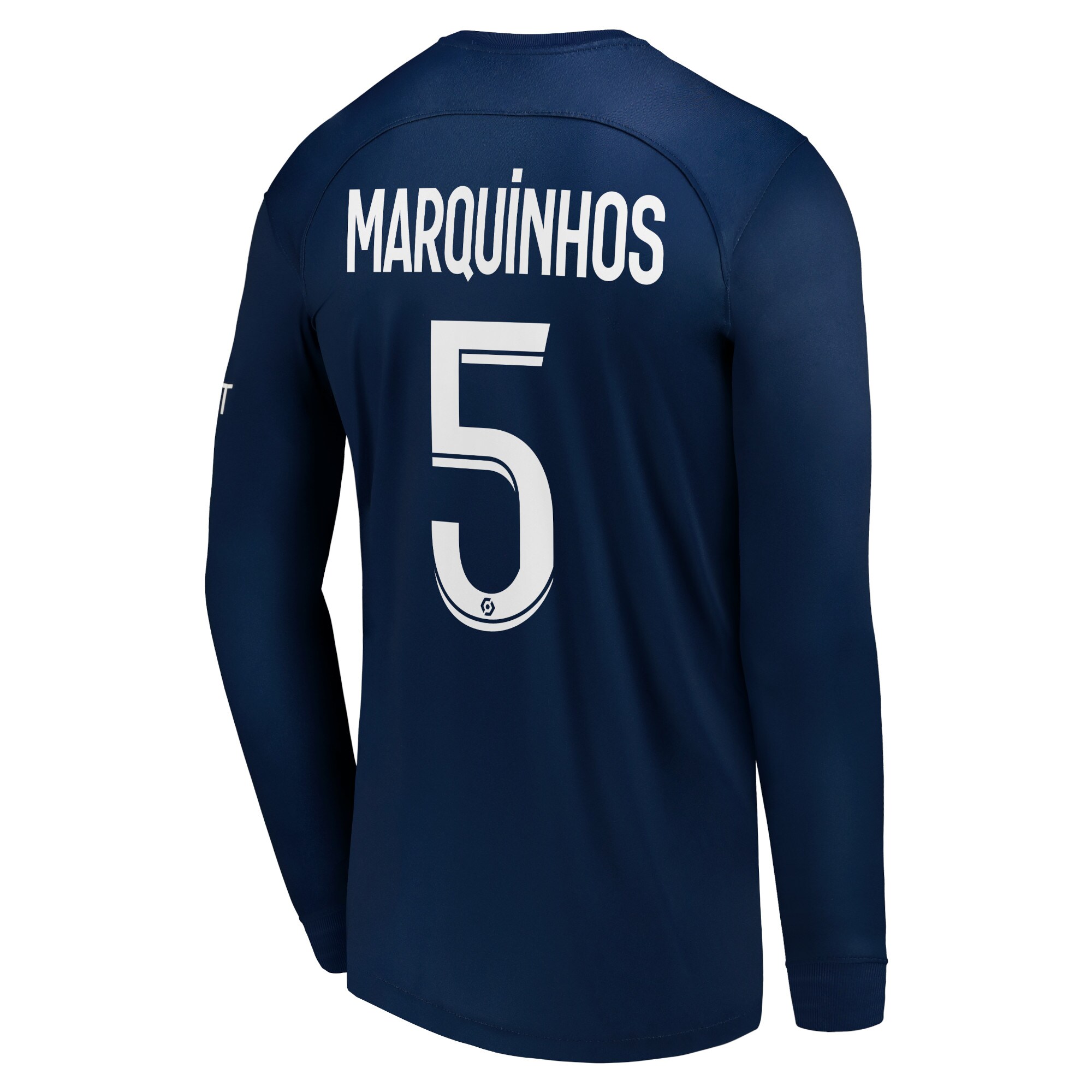 Paris Saint-Germain LS Home Stadium Shirt 2022-23 with Marquinhos 5 printing