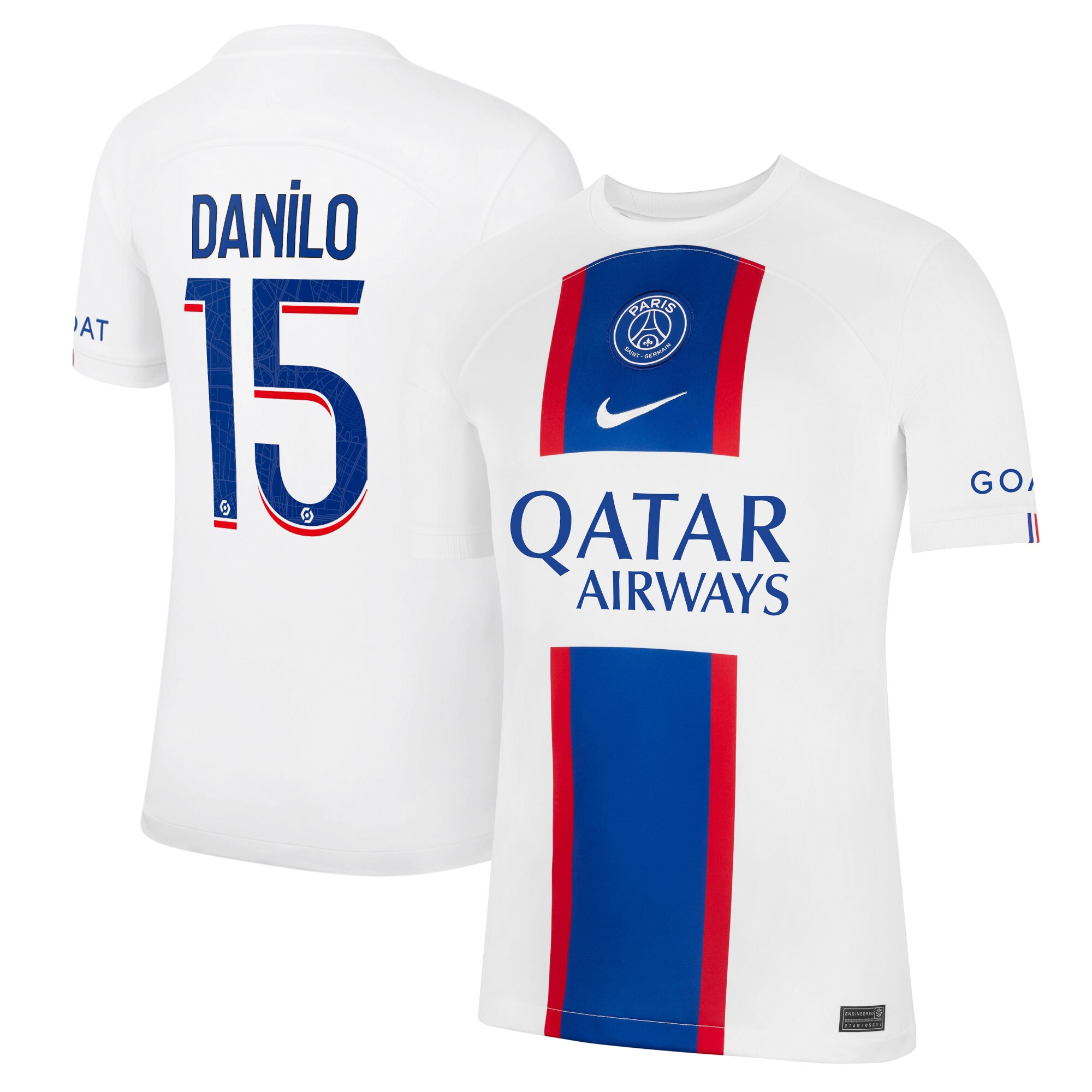 Paris Saint-Germain Third Stadium Shirt 2022-23 with Danilo 15 printing