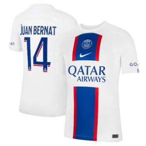 Paris Saint-Germain Third Stadium Shirt 2022-23 with Juan Bernat 14 printing