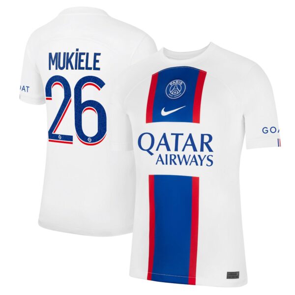 Paris Saint-Germain Third Stadium Shirt 2022-23 with Mukiele 26 printing
