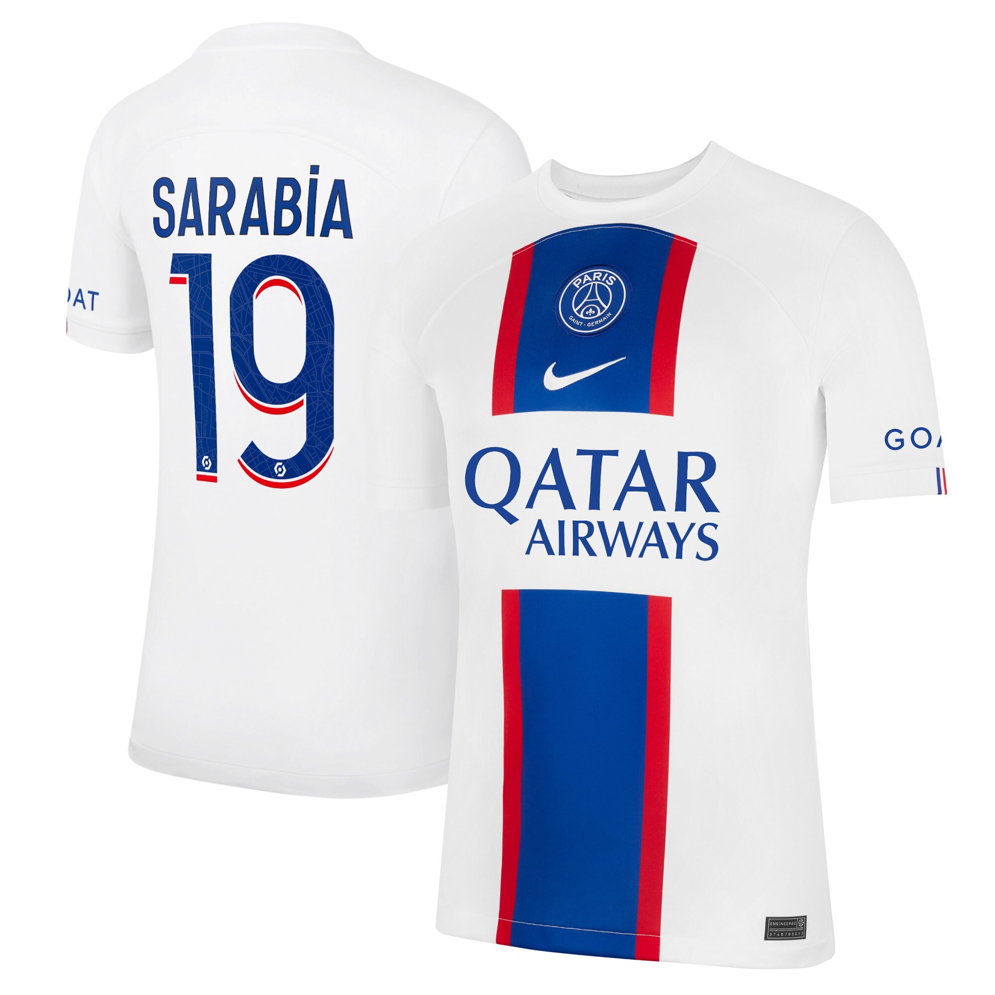 Paris Saint-Germain Third Stadium Shirt 2022-23 with Sarabia 19 printing