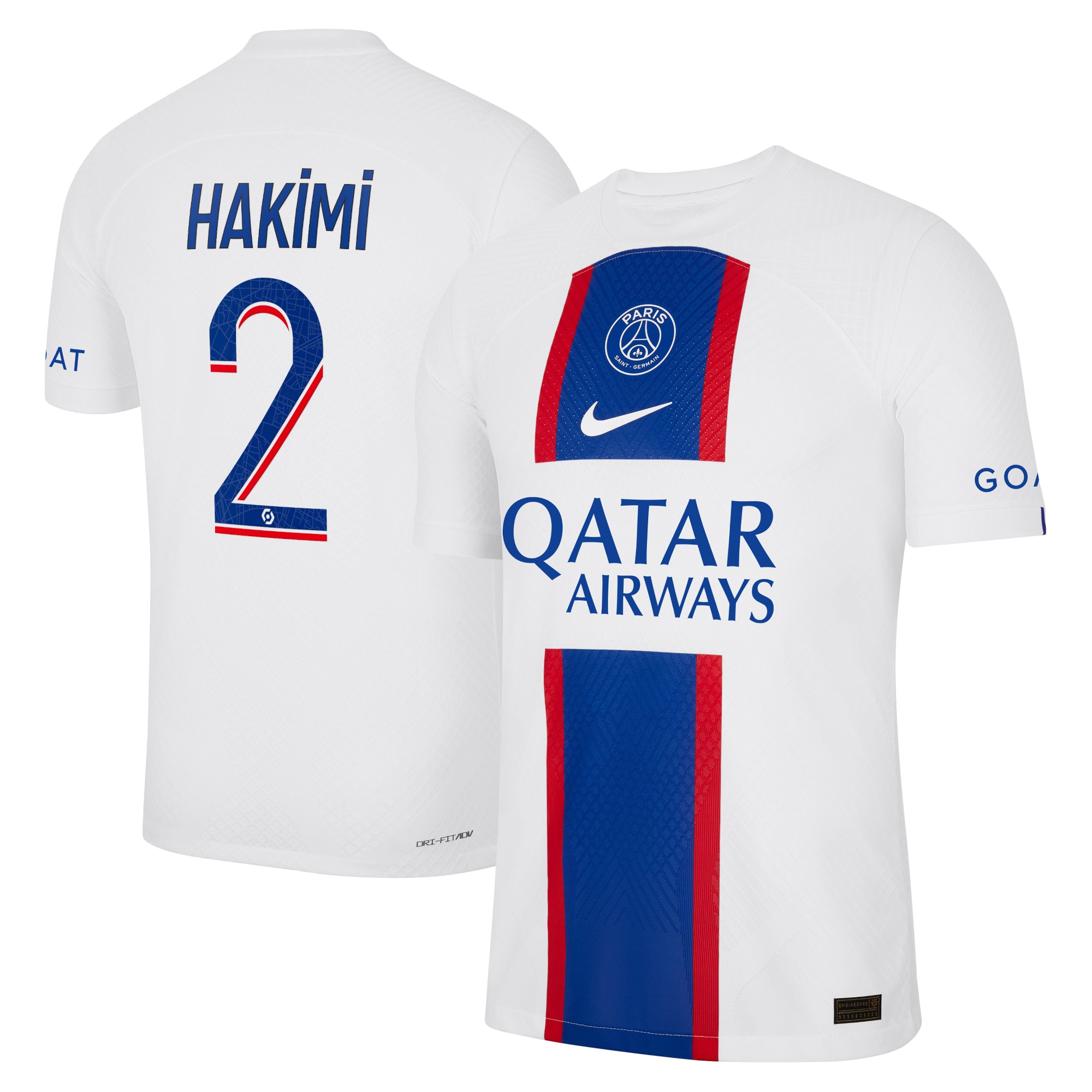 Paris Saint-Germain Third Vapor Match Shirt 2022-23 with Hakimi 2 printing