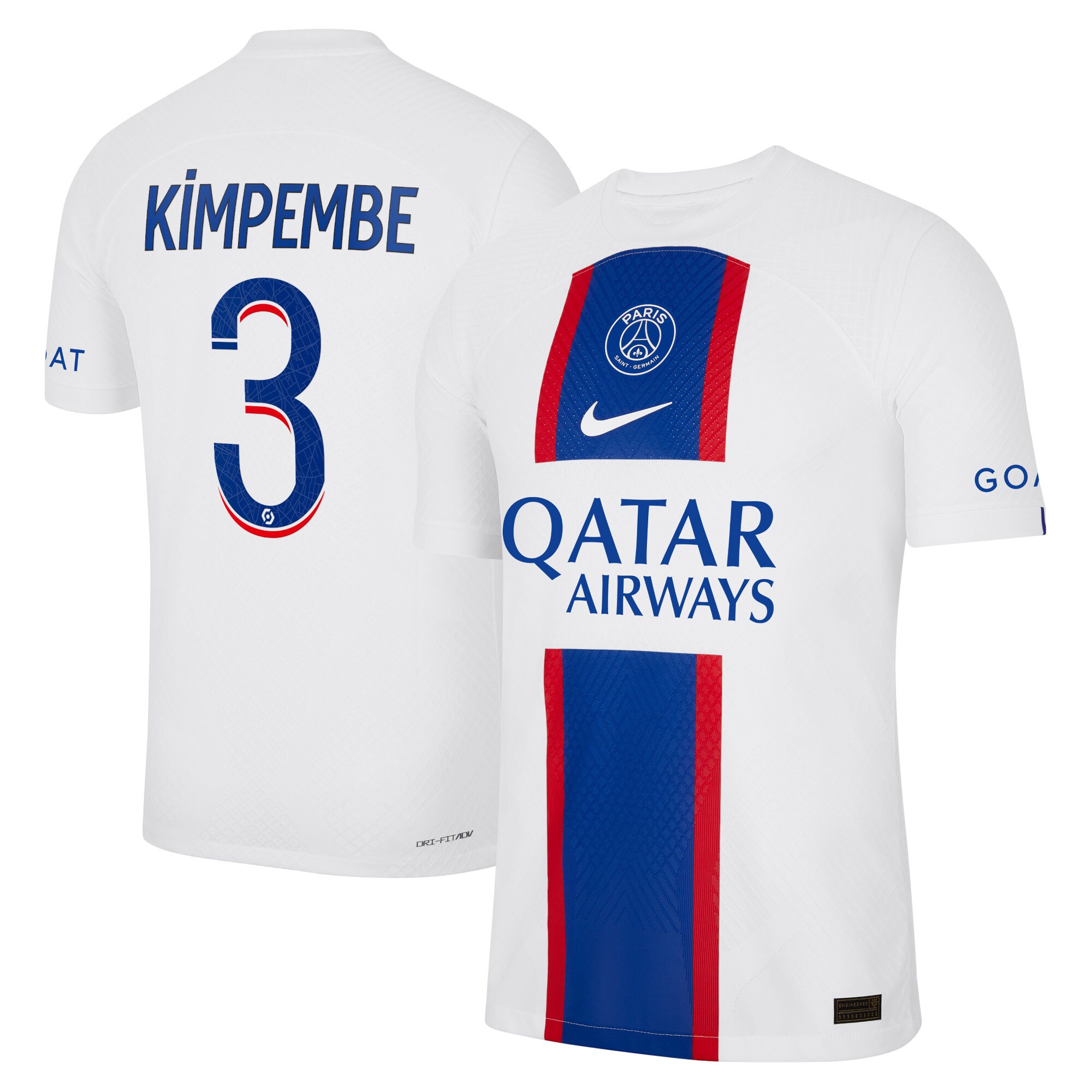 Paris Saint-Germain Third Vapor Match Shirt 2022-23 with Kimpembe 3 printing