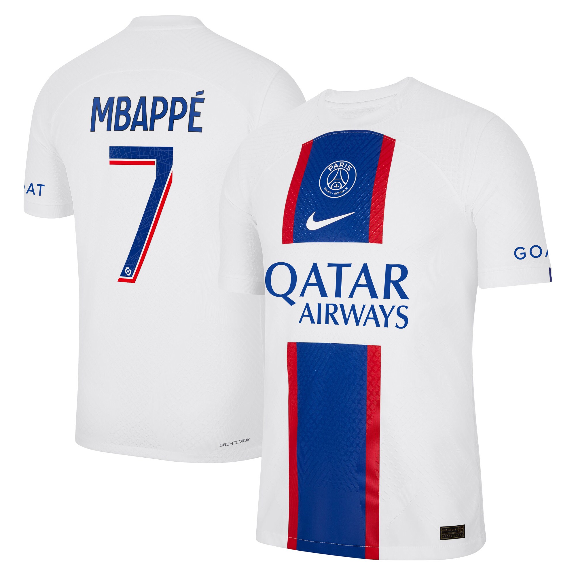 Paris Saint-Germain Third Vapor Match Shirt 2022-23 with Mbappé 7 printing
