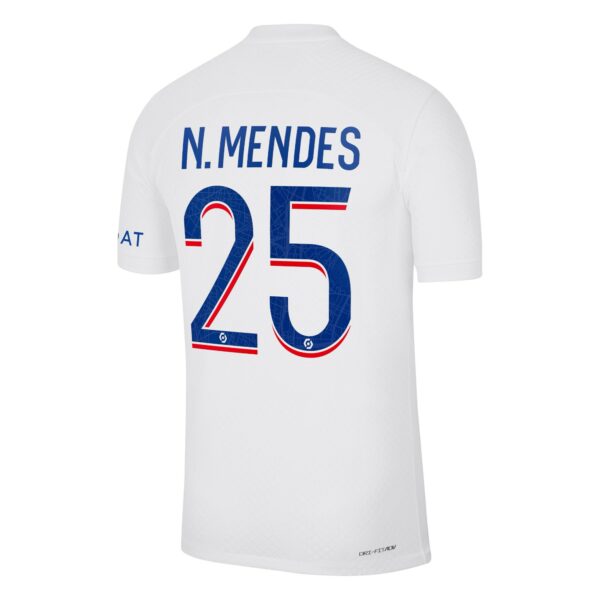Paris Saint-Germain Third Vapor Match Shirt 2022-23 with N.Mendes 25 printing