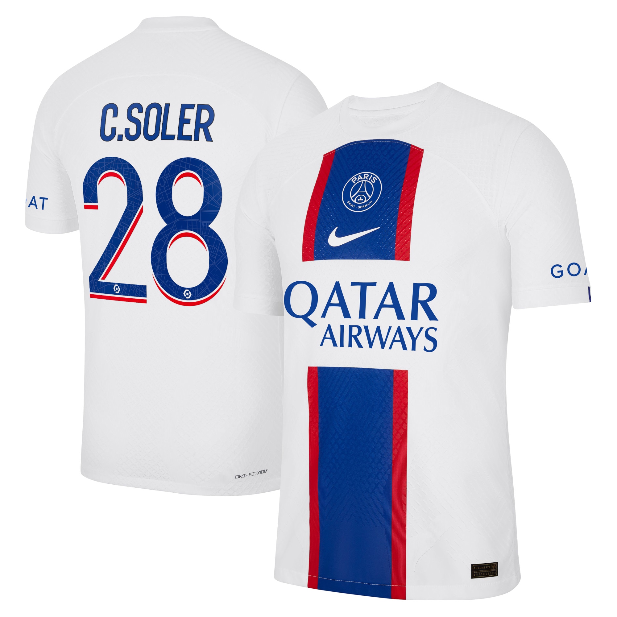 Paris Saint-Germain Third Vapor Match Shirt 2022-23 with Soler 28 printing