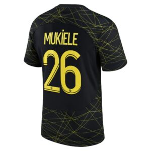 Paris Saint-Germain x Jordan Fourth Stadium Shirt 2022-23 with Mukiele 26 printing