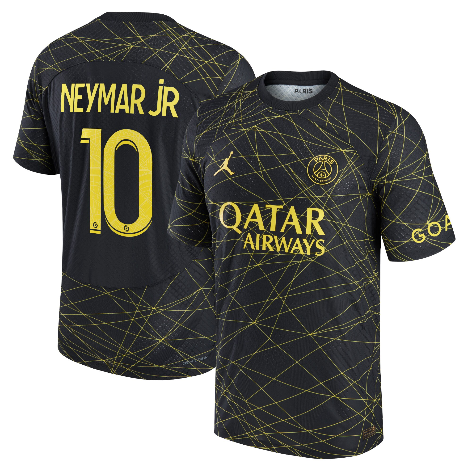 Paris Saint-Germain x Jordan Fourth Vapor Match Shirt 2022-23 with Neymar Jr 10 printing