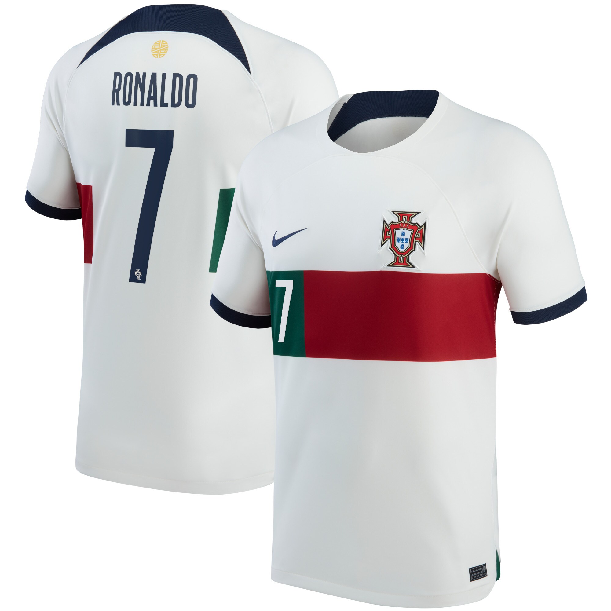 Portugal Away Stadium Shirt 2022 with Ronaldo 7 printing