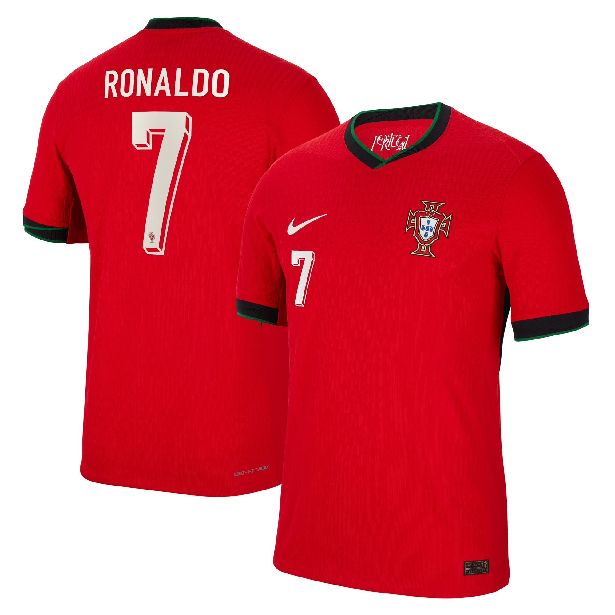 Portugal Home Dri-FIT ADV Match Shirt 2024 with Ronaldo 7 printing