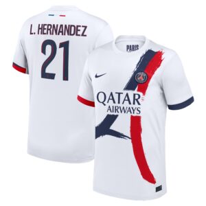 PSG Away Stadium Shirt 2024-2025 with L.Hernandez 21 printing