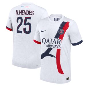 PSG Dri-Fit ADV Away Match Shirt 2024-25 with N.Mendes 25 printing