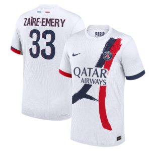 PSG Dri-Fit ADV Away Match Shirt 2024-25 with Zaïre-Emery 33 printing