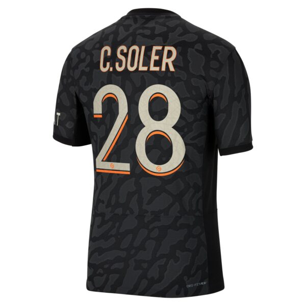 Paris Saint-Germain x Jordan Third Dri-Fit Adv Match Shirt 2023-24 With C. Soler 28 Printing
