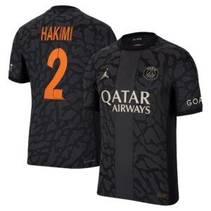 Paris Saint-Germain x Jordan Third Dri-Fit Adv Match Shirt 2023-24 With Champions League Printing Hakimi 2