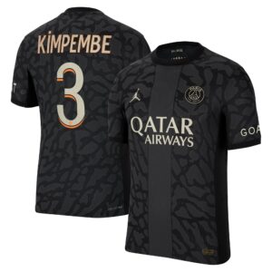 Paris Saint-Germain x Jordan Third Dri-Fit Adv Match Shirt 2023-24 With Kimpembe 3 Printing