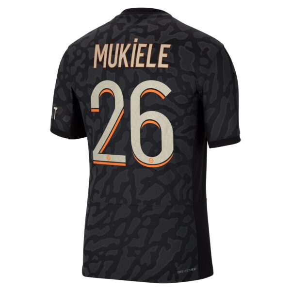 Paris Saint-Germain x Jordan Third Dri-Fit Adv Match Shirt 2023-24 With Mukiele 26 Printing