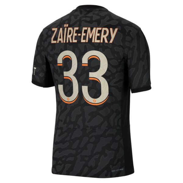Paris Saint-Germain x Jordan Third Dri-Fit Adv Match Shirt 2023-24 With Zaïre-Emery 33 Printing