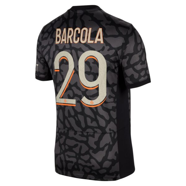 Paris Saint-Germain x Jordan Third Stadium Shirt 2023-24 With Barcola 29 Printing