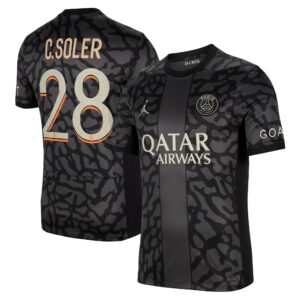 Paris Saint-Germain x Jordan Third Stadium Shirt 2023-24 With C. Soler 28 Printing