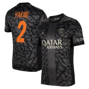 Paris Saint-Germain x Jordan Third Stadium Shirt 2023-24 With Champions League Printing Hakimi 2
