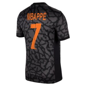 Paris Saint-Germain x Jordan Third Stadium Shirt 2023-24 With Champions League Printing Mbappé 7