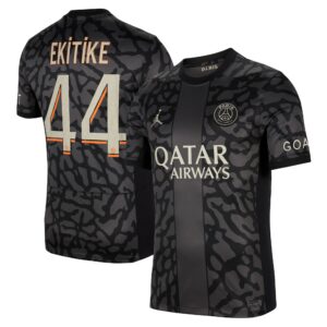 Paris Saint-Germain x Jordan Third Stadium Shirt 2023-24 With Ekitike 44 Printing