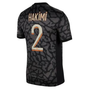 Paris Saint-Germain x Jordan Third Stadium Shirt 2023-24 With Hakimi 2 Printing