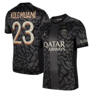 Paris Saint-Germain x Jordan Third Stadium Shirt 2023-24 With Kolo Muani 23 Printing