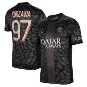 Paris Saint-Germain x Jordan Third Stadium Shirt 2023-24 With Kurzawa 97 Printing