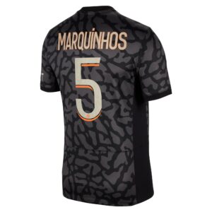 Paris Saint-Germain x Jordan Third Stadium Shirt 2023-24 With Marquinhos 5 Printing