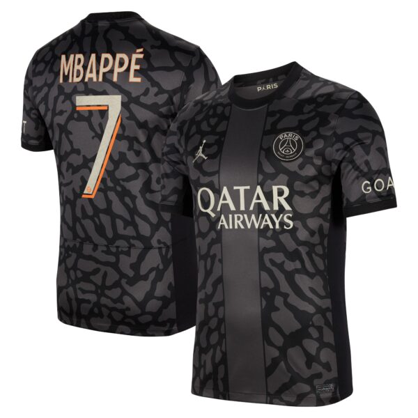 Paris Saint-Germain x Jordan Third Stadium Shirt 2023-24 With Mbappé 7 Printing