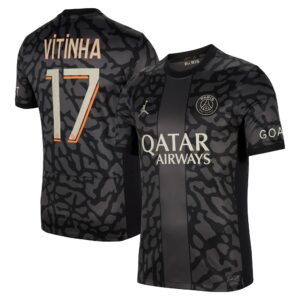 Paris Saint-Germain x Jordan Third Stadium Shirt 2023-24 With Vitinha 17 Printing
