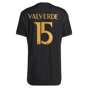 Real Madrid Third Authentic Shirt 2023-24 with Valverde 15 printing