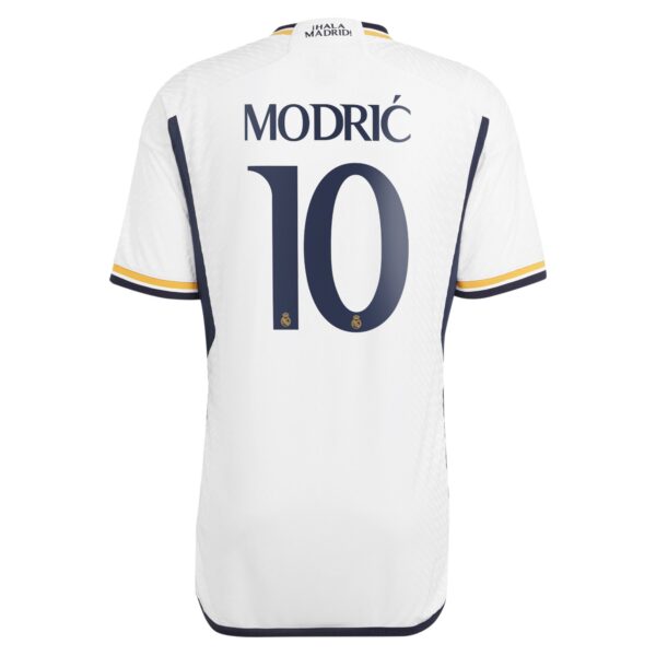 Real Madrid Home Authentic Shirt 2023-24 with Modric 10 printing