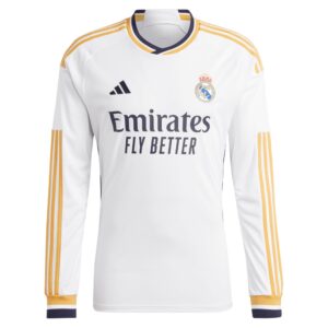 Real Madrid Home Shirt 2023-24 Long Sleeve with Benzema 9 printing