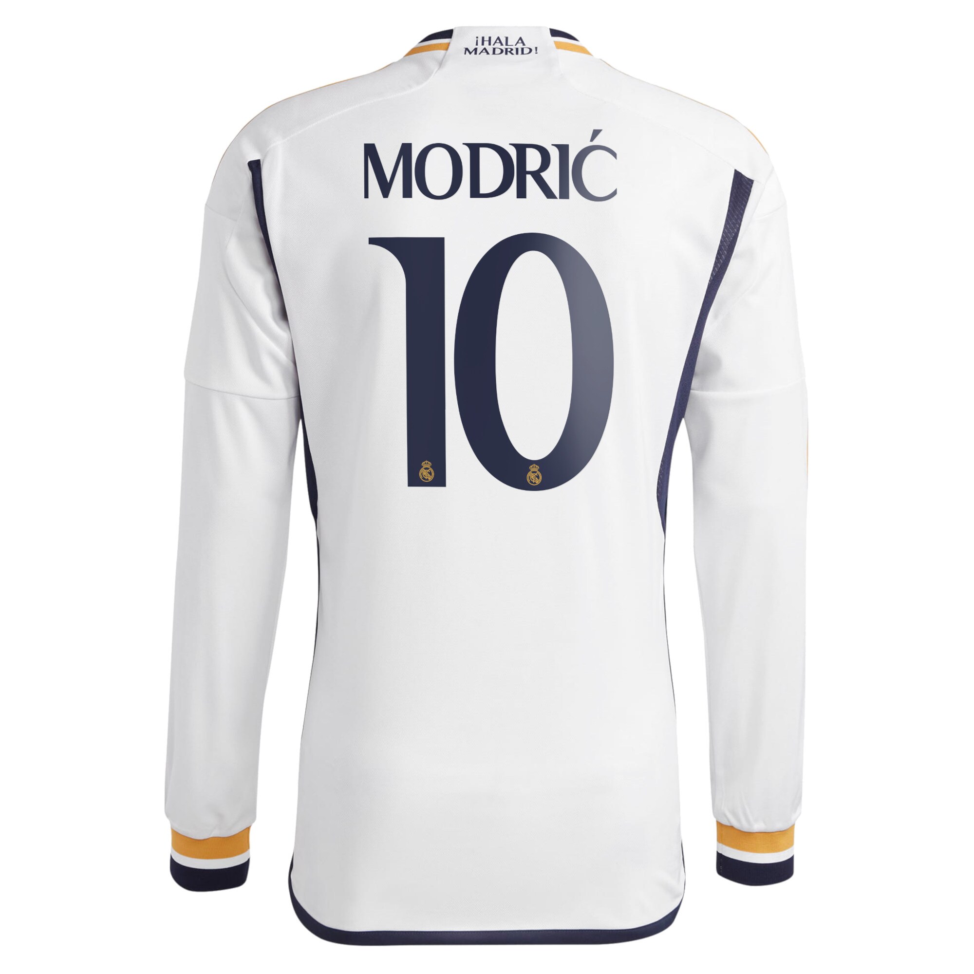 Real Madrid Home Shirt 2023-24 Long Sleeve with Modric 10 printing