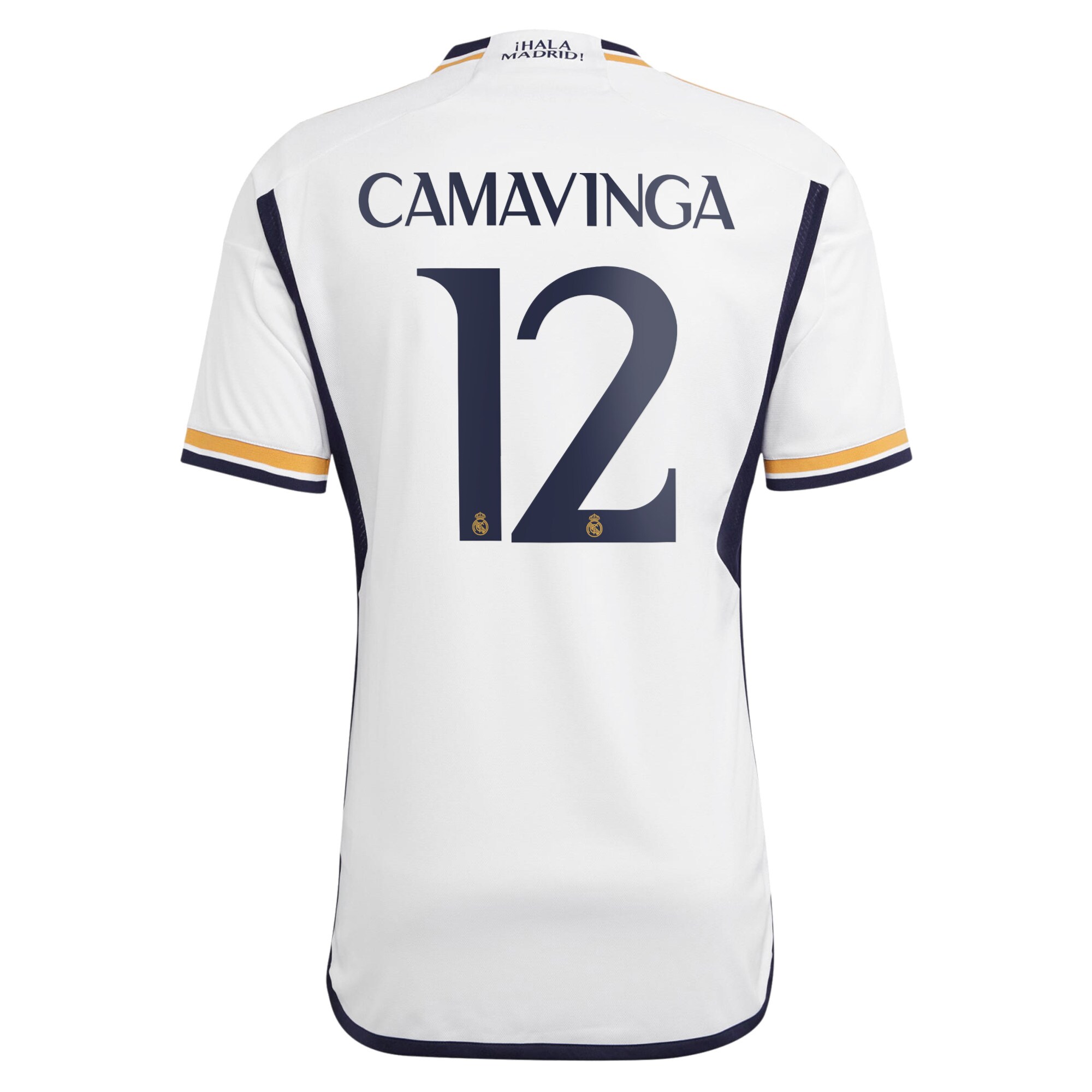 Real Madrid Home Shirt 2023-24 with Camavinga 12 printing