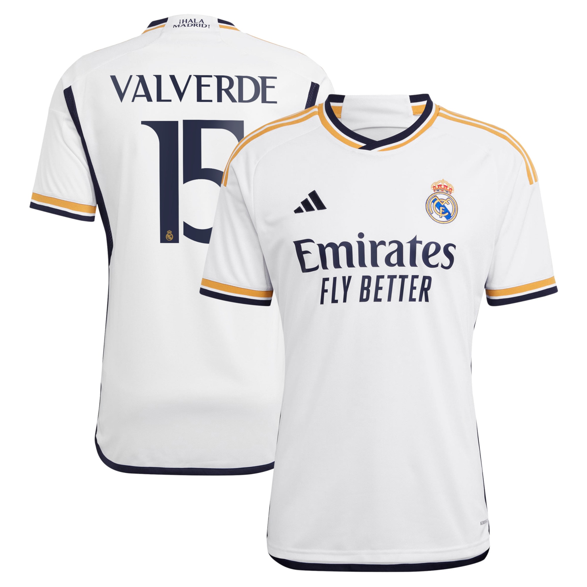 Real Madrid Home Shirt 2023-24 with Valverde 15 printing