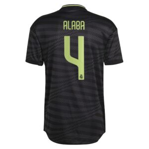 Real Madrid Third Authentic Shirt 2022-23 with Alaba 4 printing