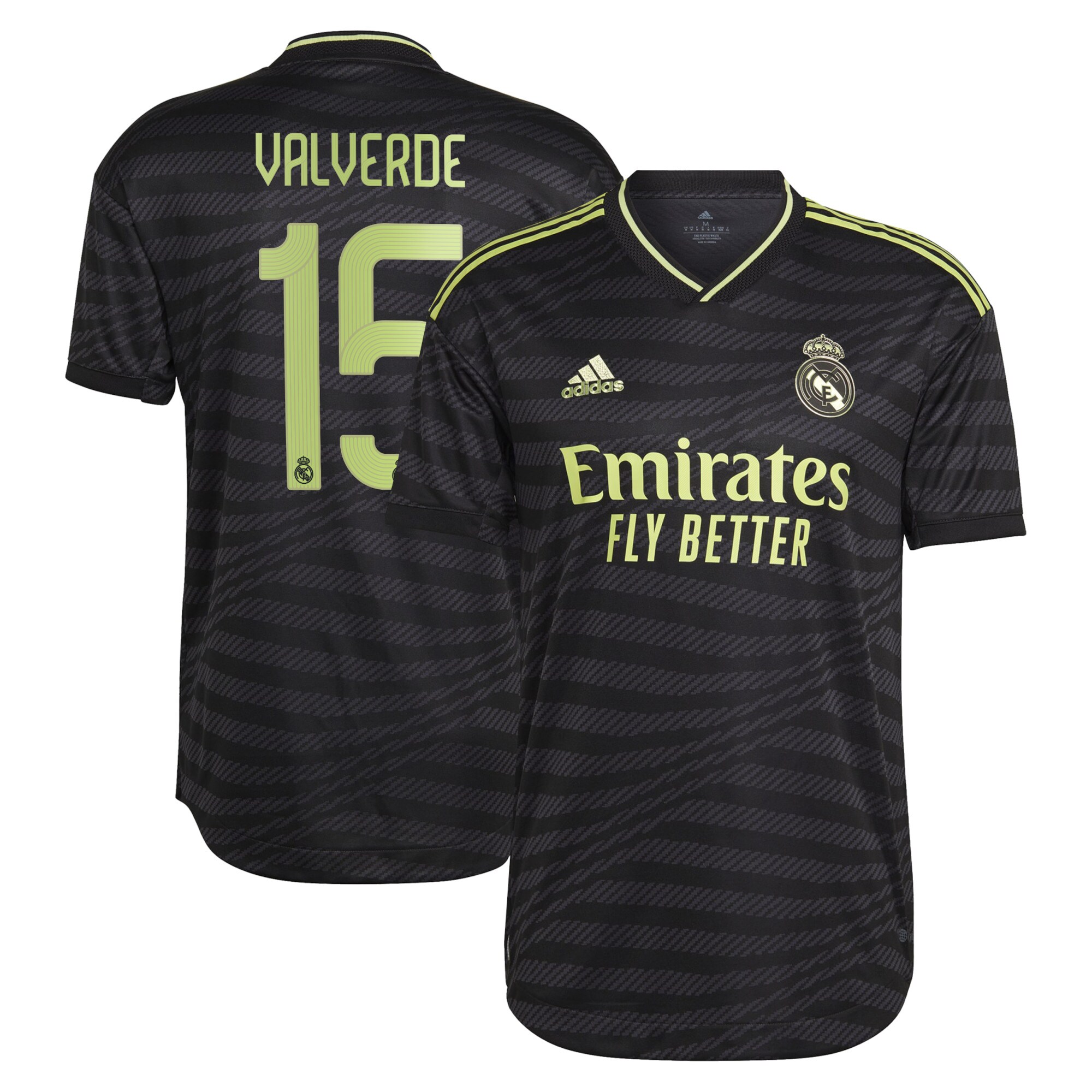 Real Madrid Third Authentic Shirt 2022-23 with Valverde 15 printing