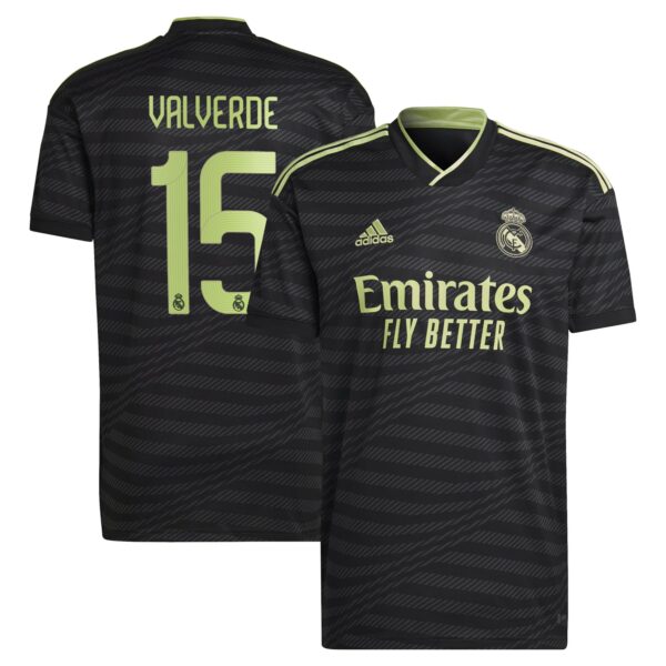 Real Madrid Third Shirt 2022-23 with Valverde 15 printing