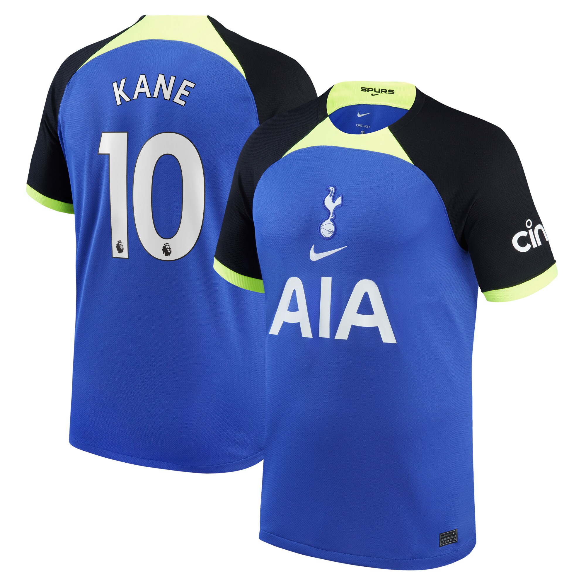 Tottenham Hotspur Away Stadium Shirt 2022-23 - Mens with Kane 10 printing