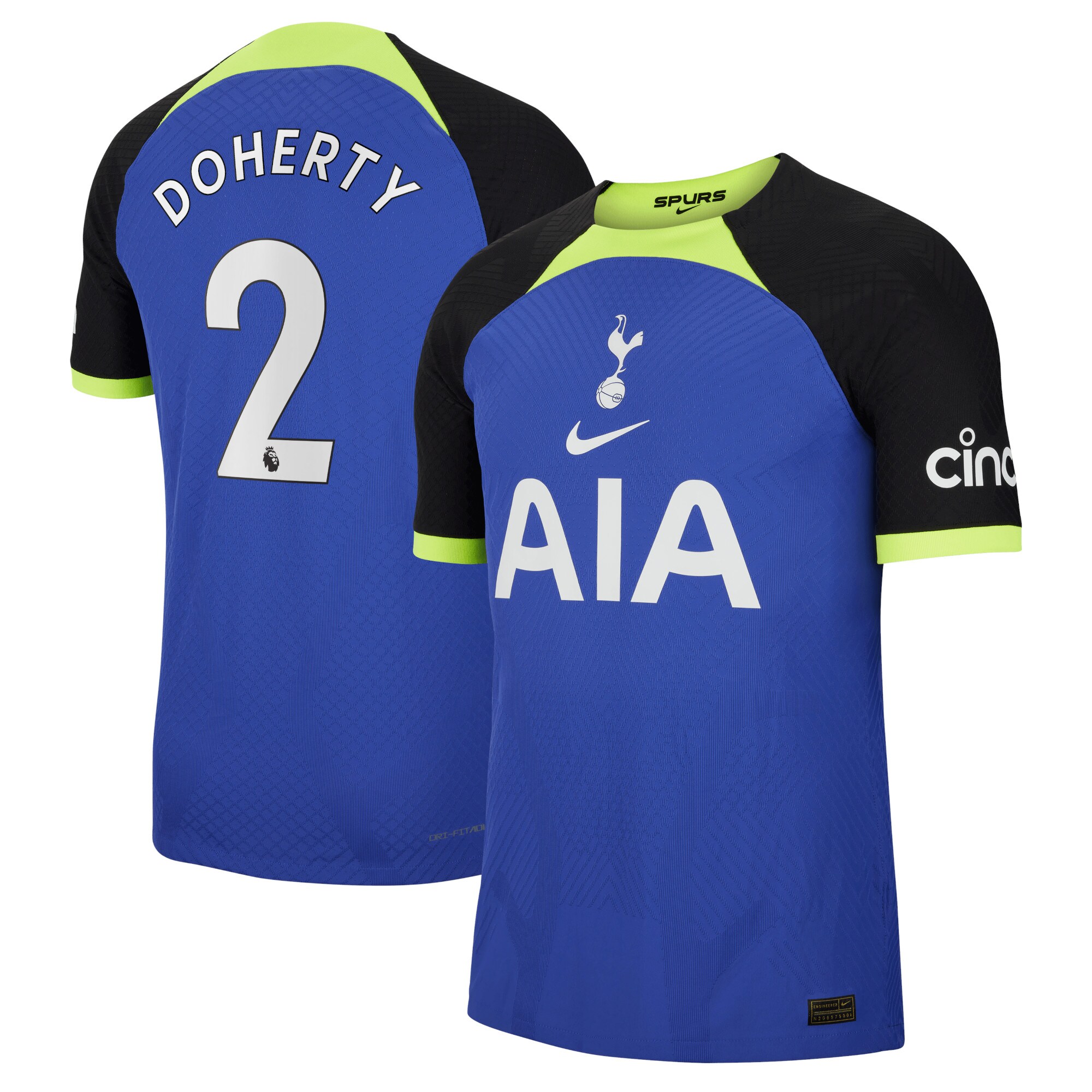 Tottenham Hotspur Away Vapor Match Shirt 2022-23 with Doherty 2 printing