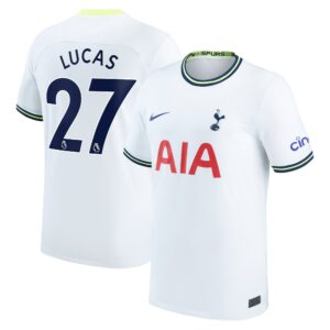 Tottenham Hotspur Home Stadium Shirt 2022-2023 with Lucas 27 printing