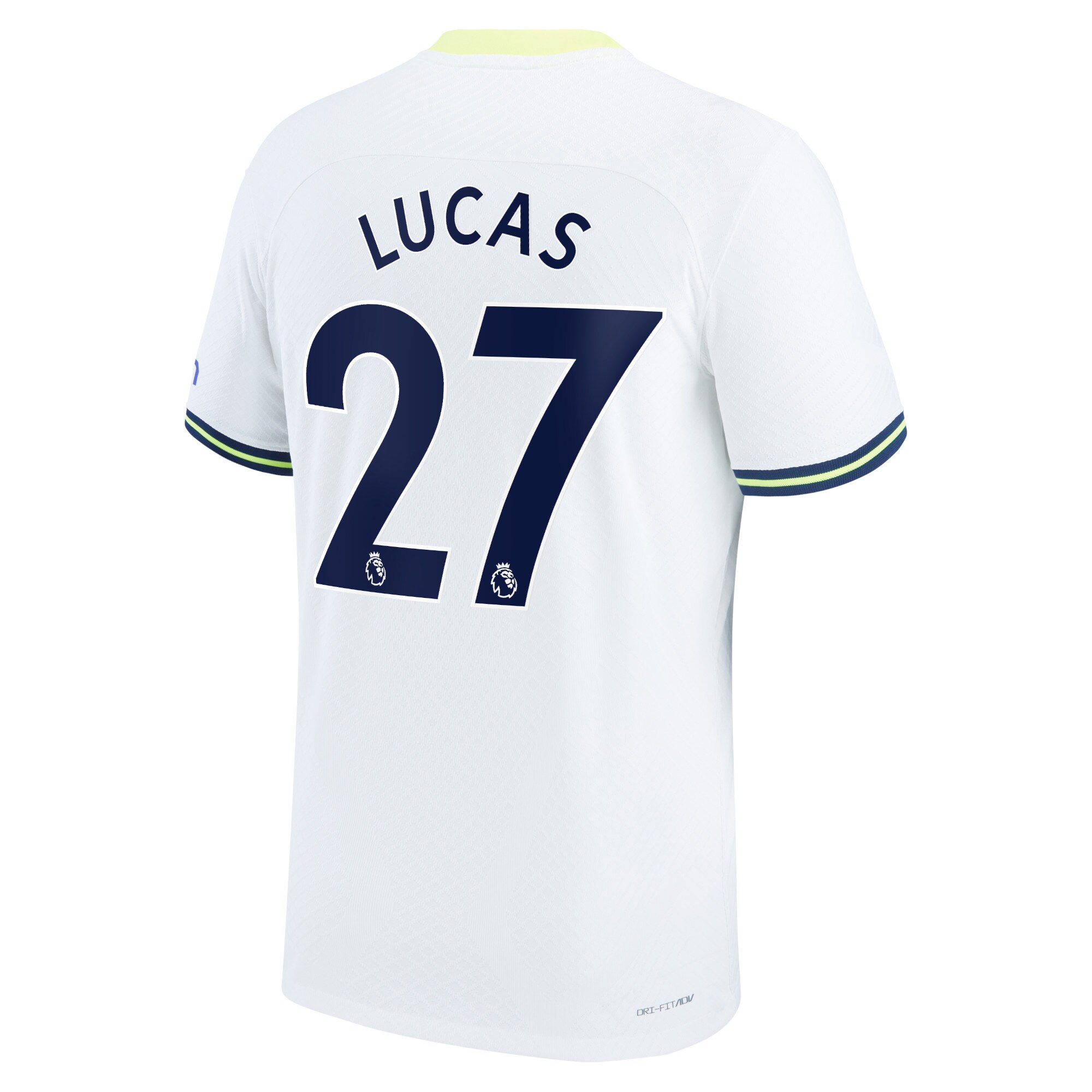 Tottenham Hotspur Home Vapor Match Shirt 2022-2023 with Lucas 27 printing