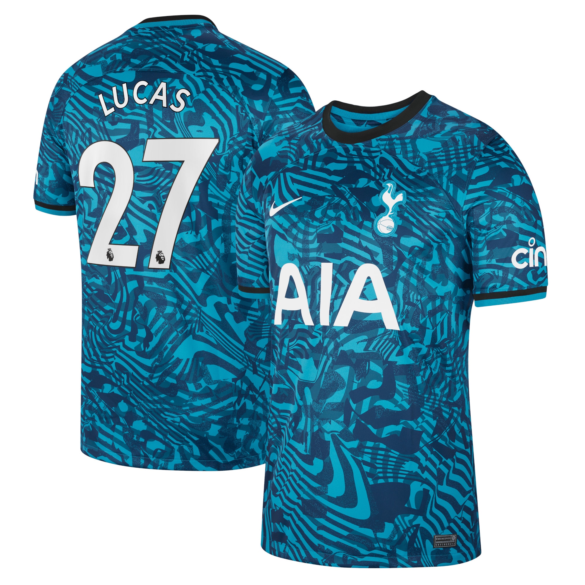 Tottenham Hotspur Third Stadium Shirt 2022-23 with Lucas 27 printing