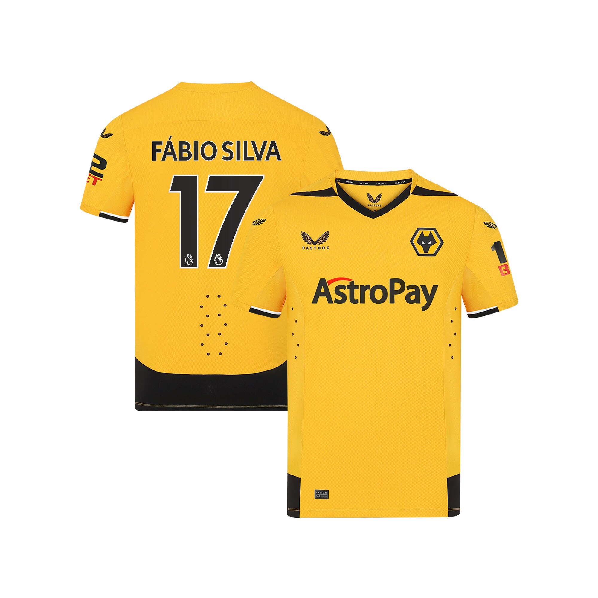Wolverhampton Wanderers Home Pro Shirt 2022-23 with Fábio Silva 17 printing