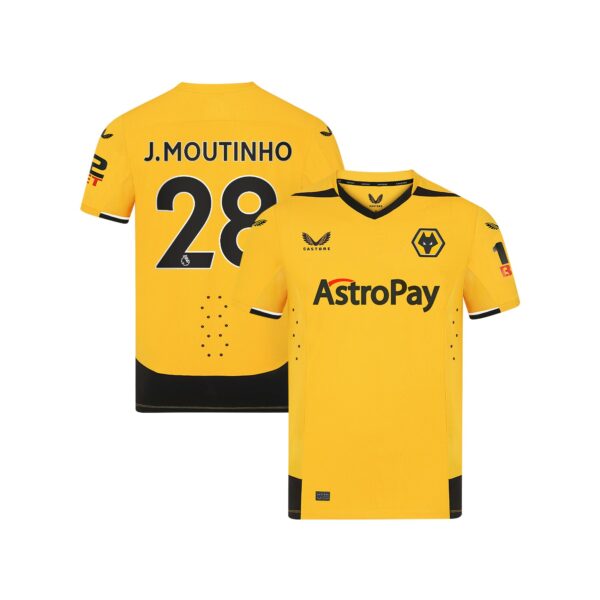 Wolverhampton Wanderers Home Pro Shirt 2022-23 with J.Moutinho 28 printing